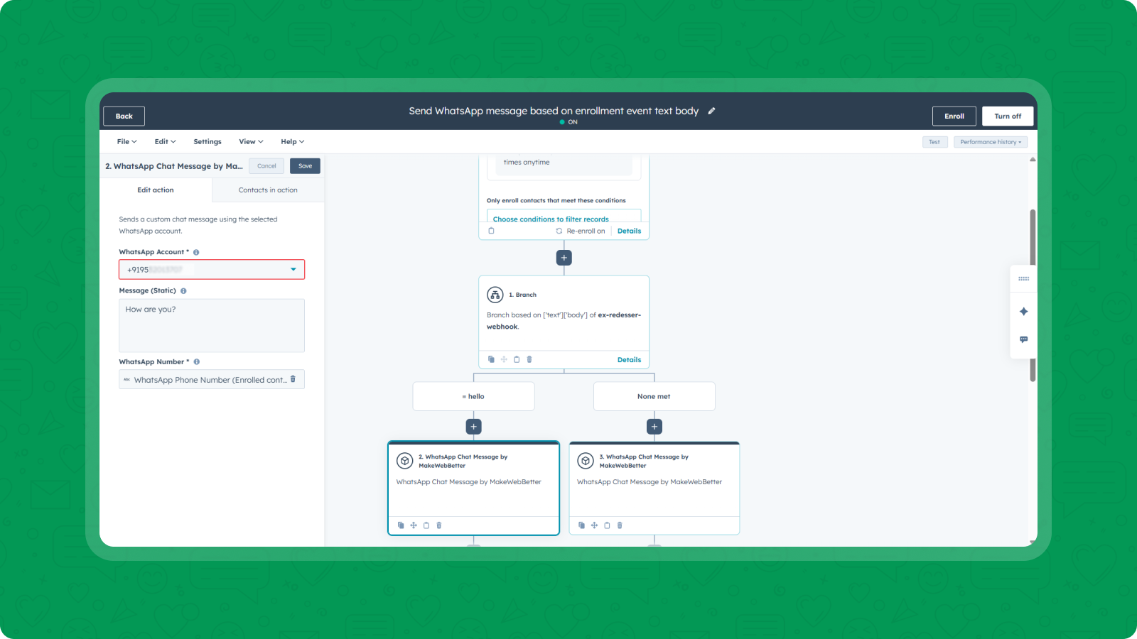 Workflow-Triggered WhatsApp Messaging